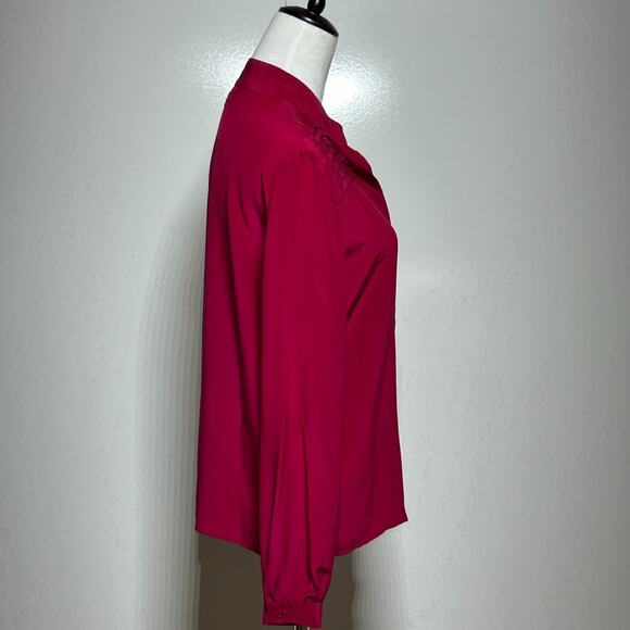 Sophisticate Jonathan Martin Top Womens 12 Pink Red Silk Button Up Y2K NWT - Picture 4 of 10